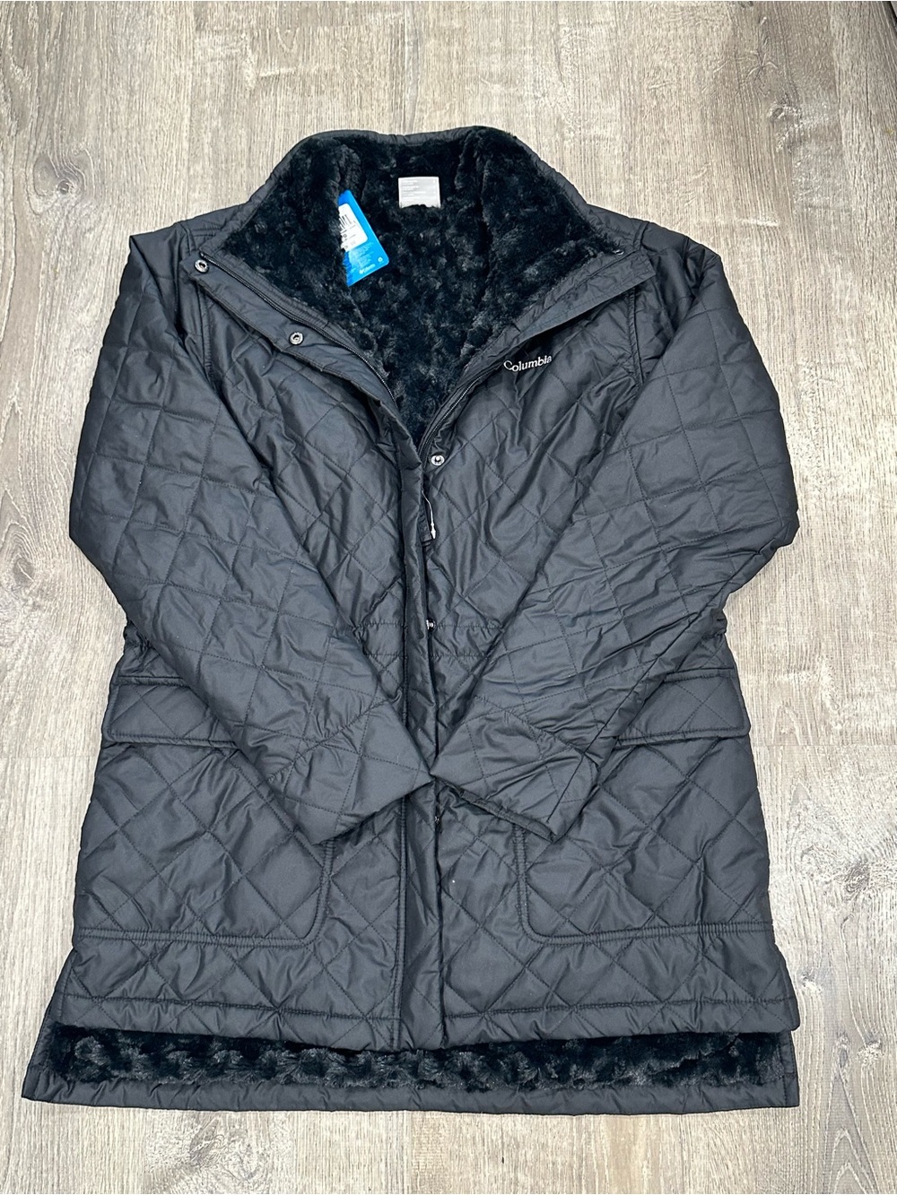 Columbia Women's Black Quilted Faux-Fur Lined Puffer Coat